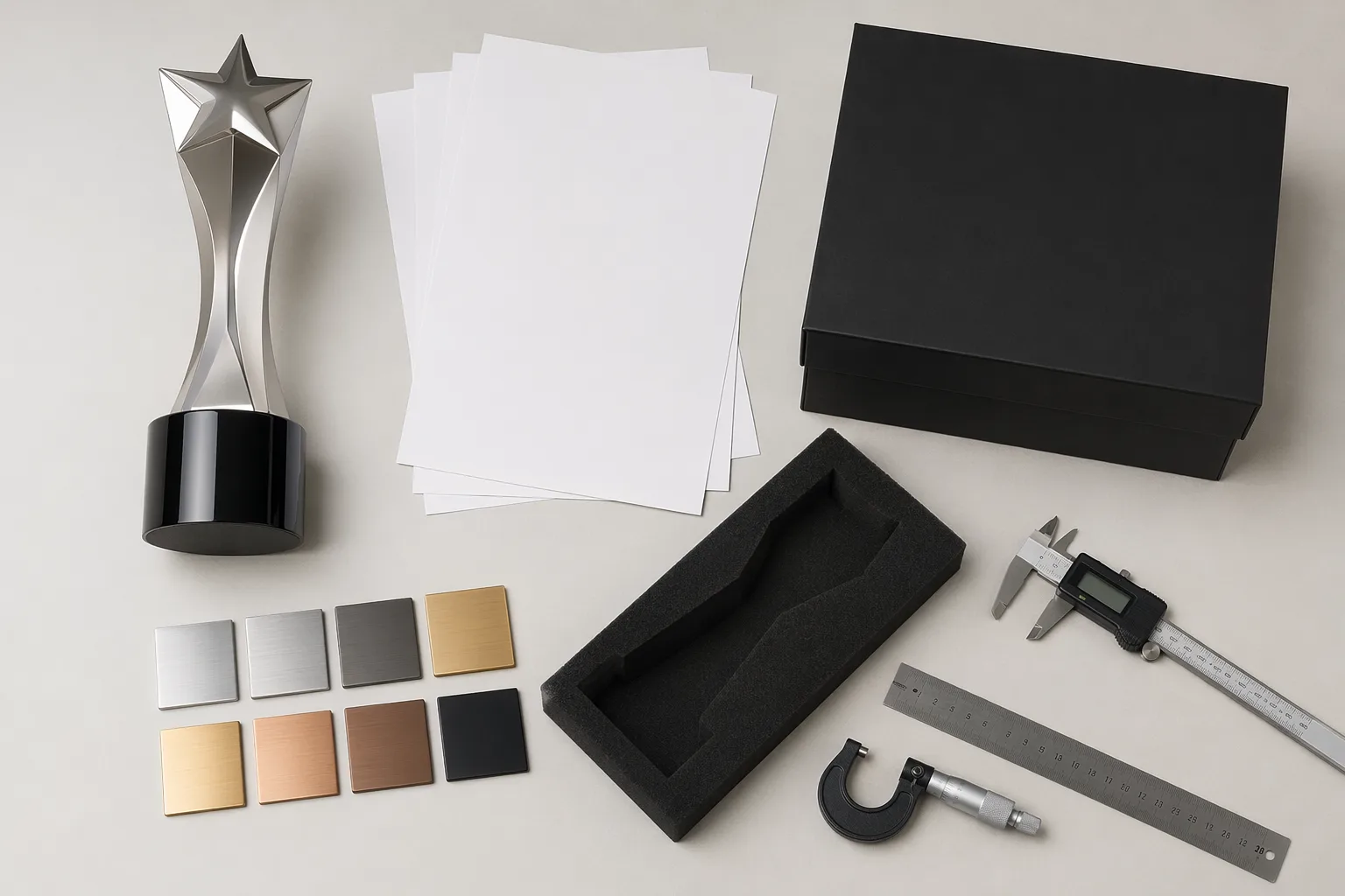Custom trophy specification and packaging preparation