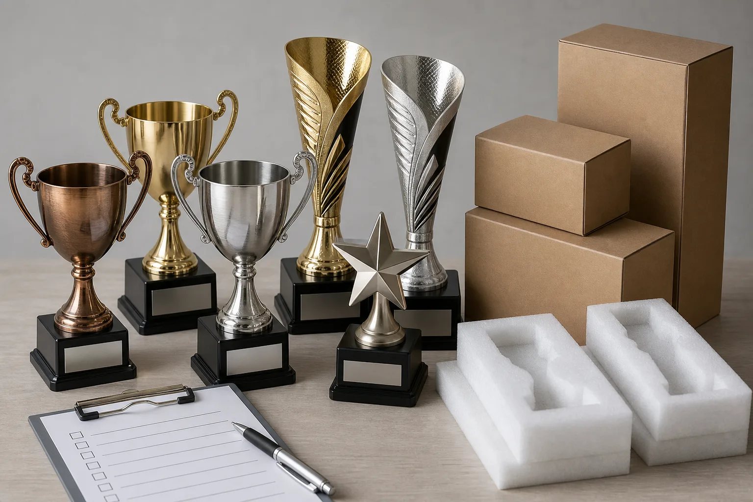 Unbranded trophies with private-label packaging options