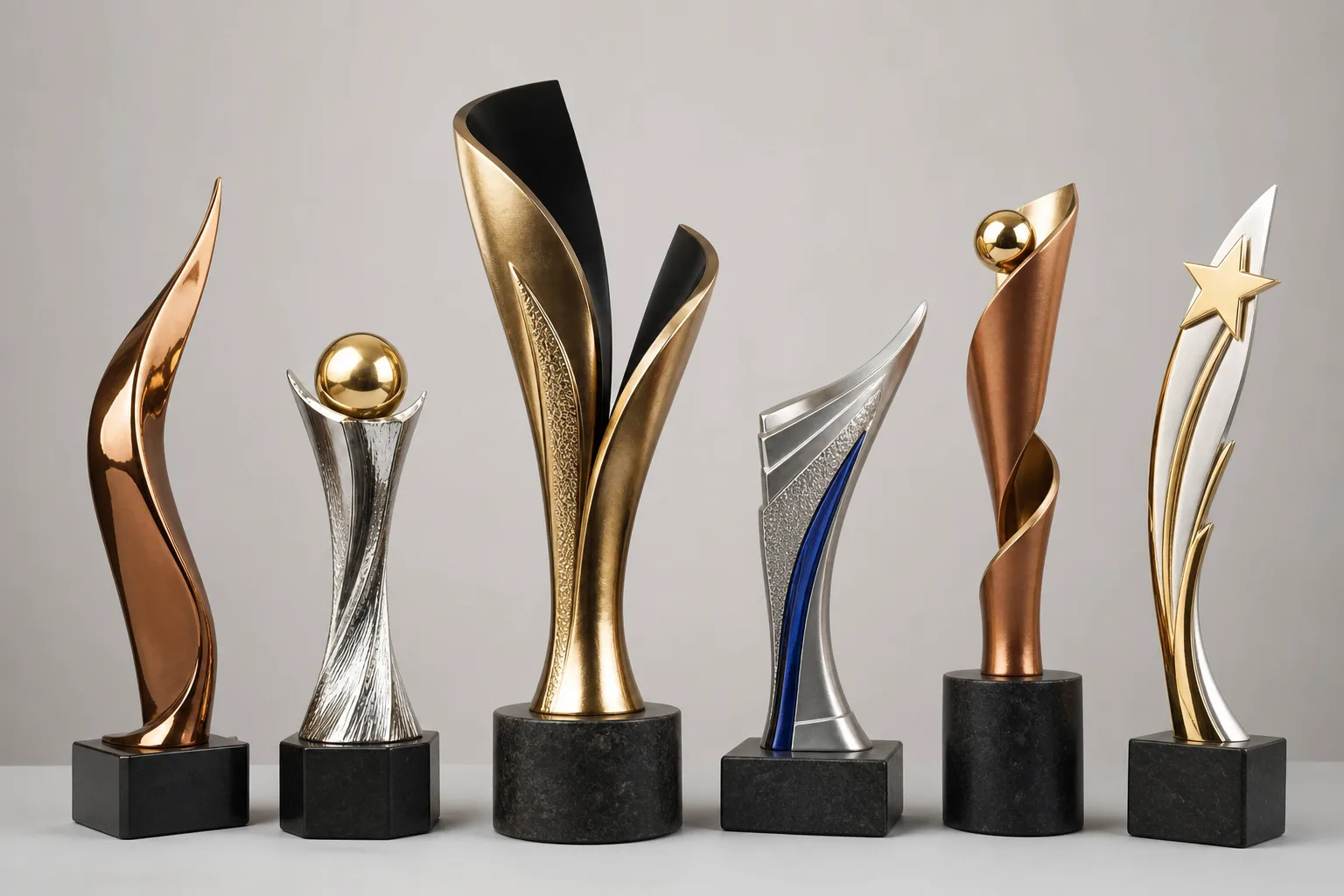Assortment of made-to-order metal trophy design directions