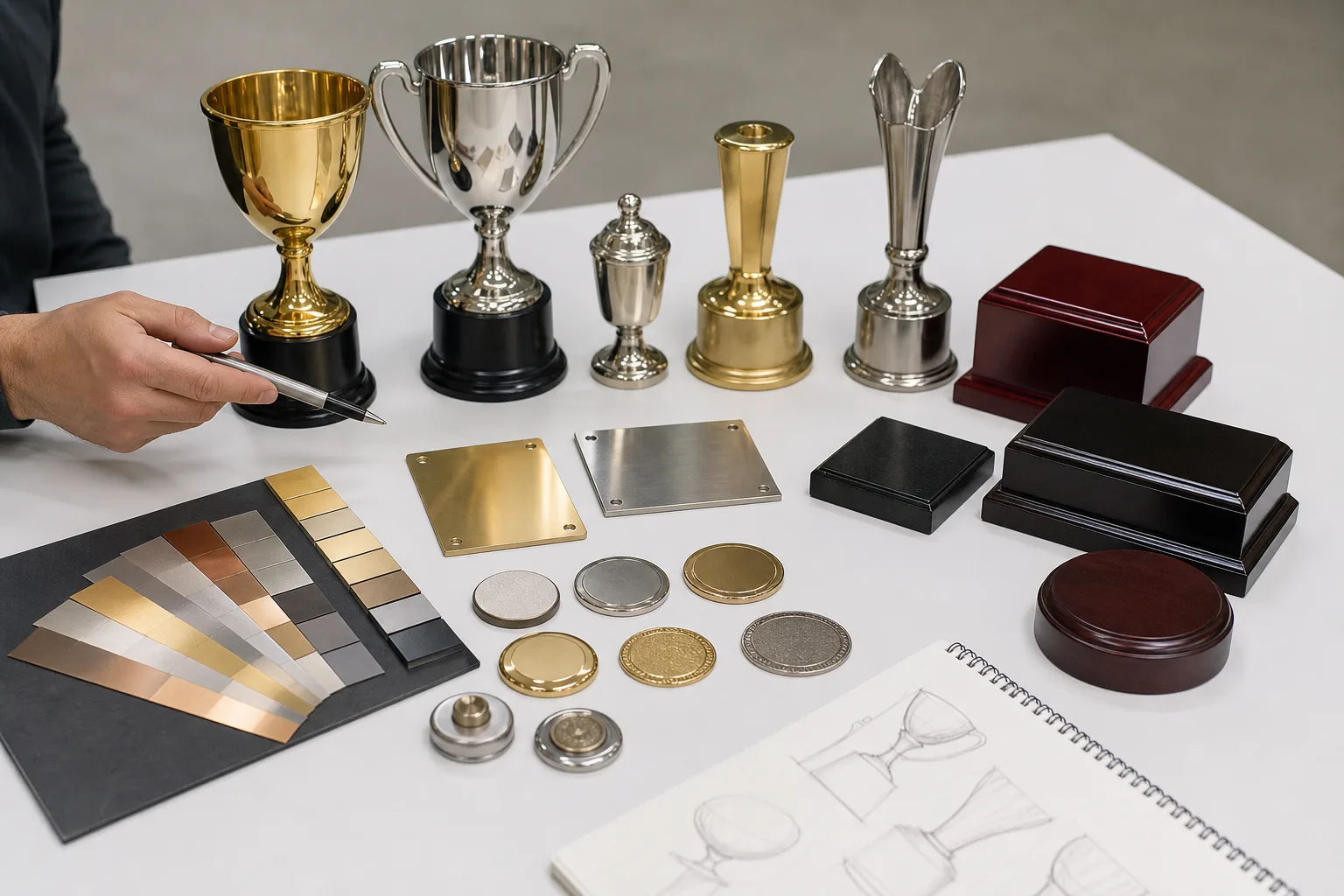 Metal trophy components and finish options under review