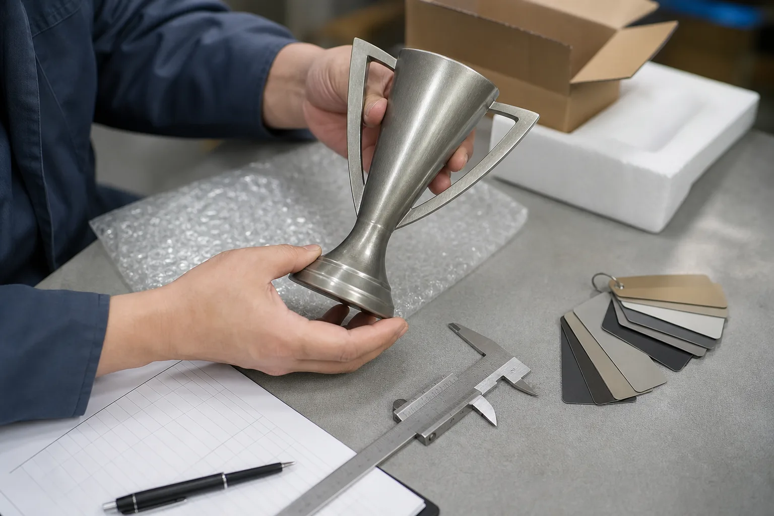 Selection of unbranded custom metal trophy forms