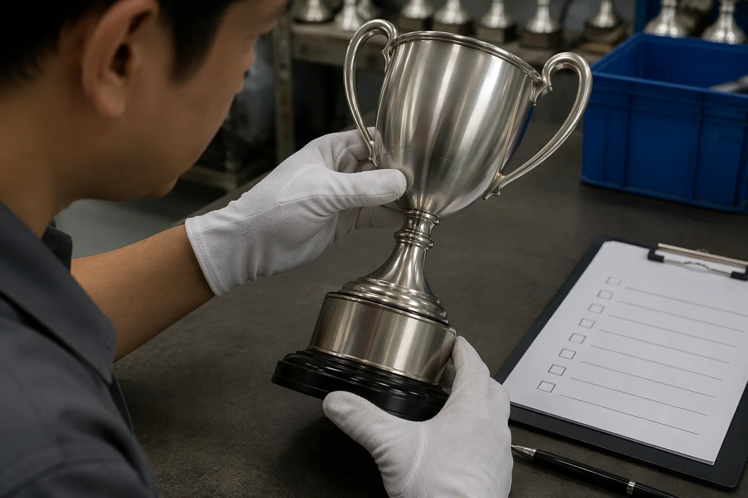 Custom trophy concepts with different forms and surface treatments