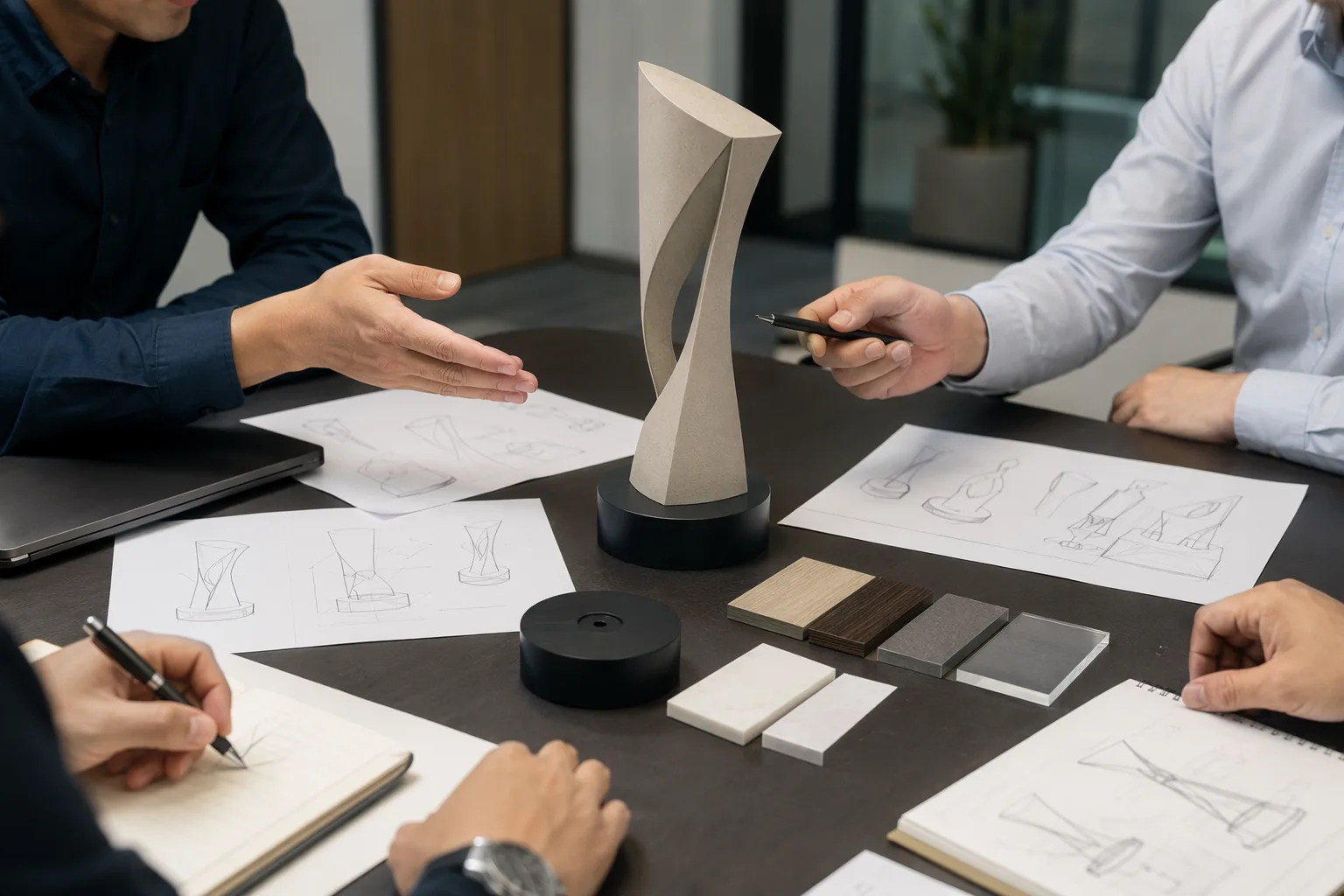 Design evaluation for a sculptural custom metal trophy