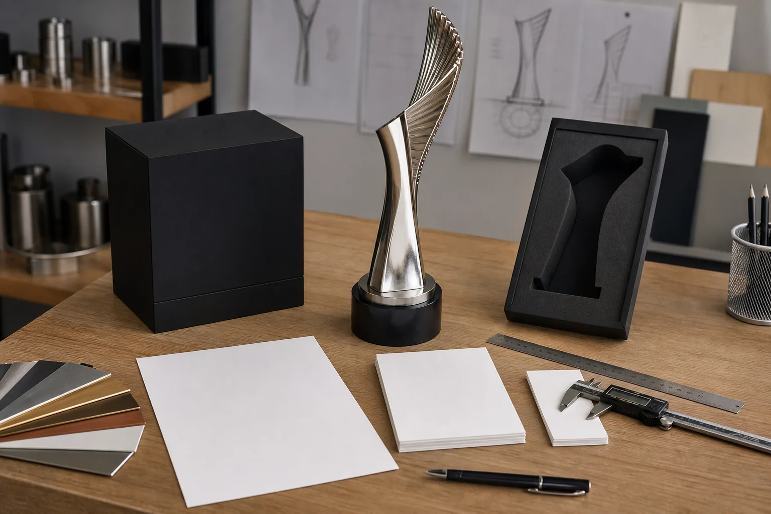 Organized custom trophy planning materials