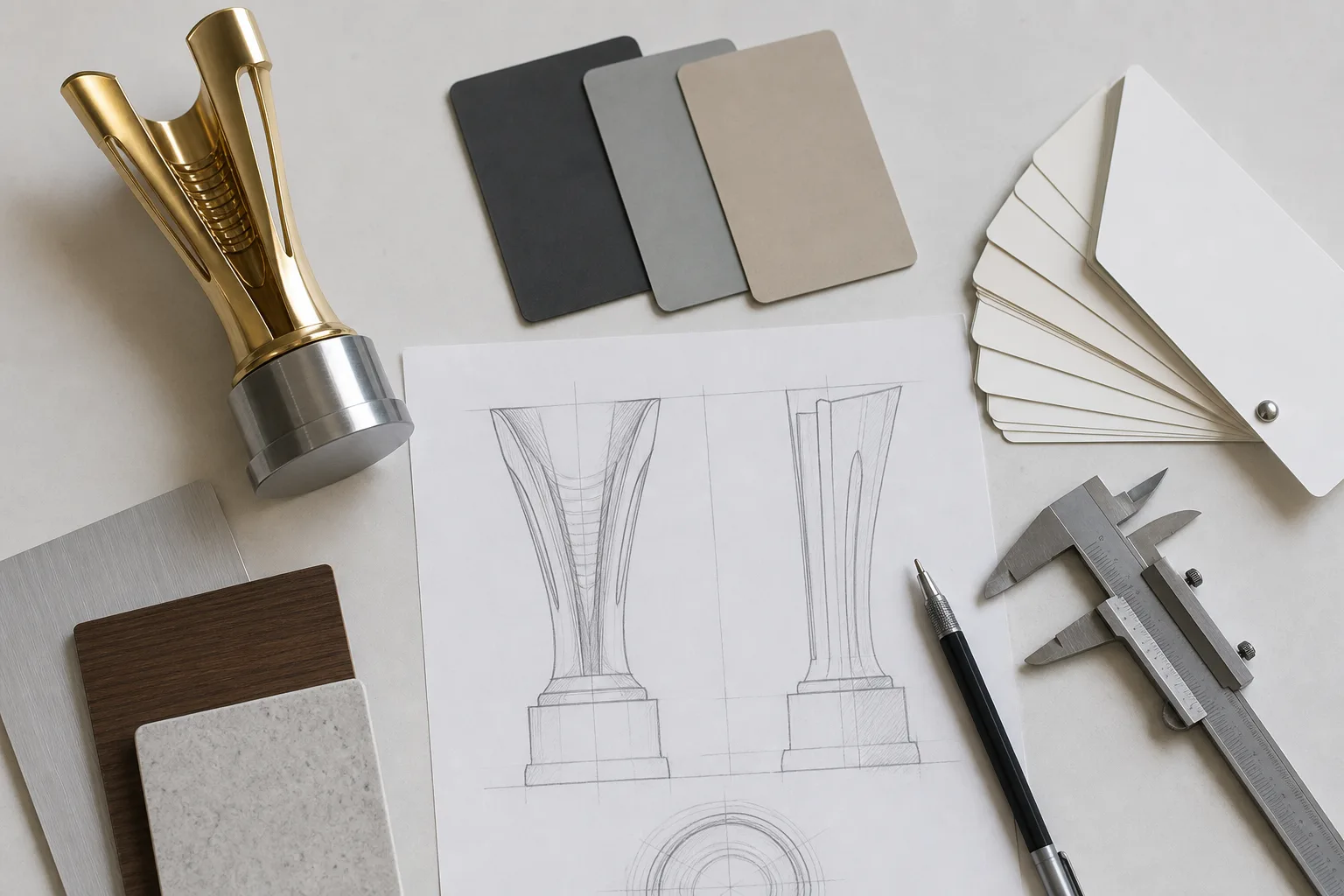 Planning electroplated and painted trophy finish zones