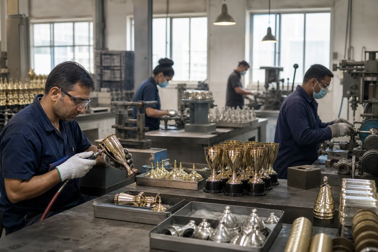Custom Trophy Factory Tour for International Buyers