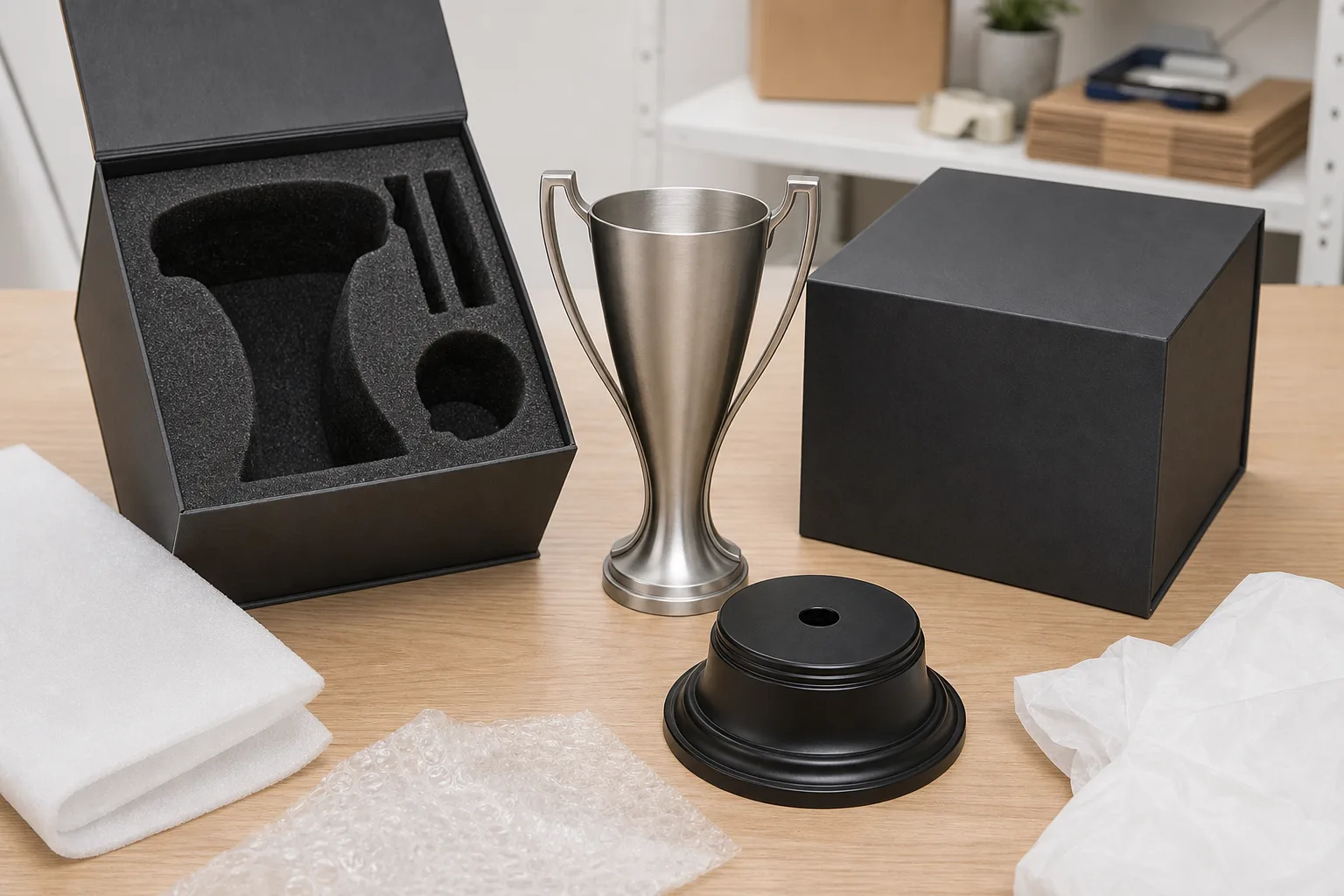 Packaging review for a custom metal trophy