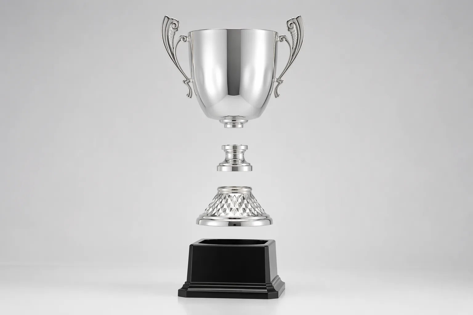 Custom trophy components prepared for structural review